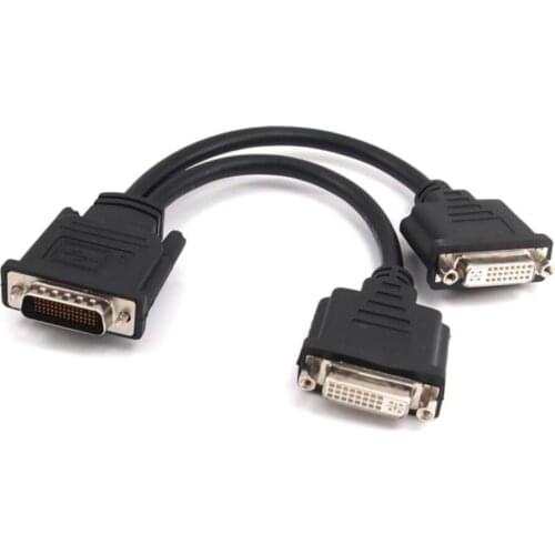 DMS59 DMS-59 59Pin DVI Male to 2 x DVI 24+5 Female Converter Adapter Dual Link Video Splitter Cable for Dual Monitor System 59