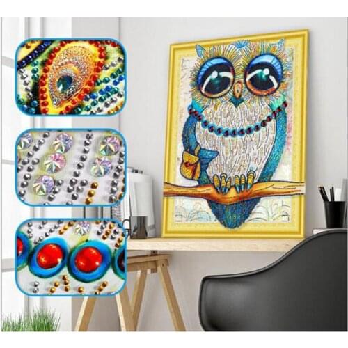 Diamond Painting Animal Special Shape Diamond Embroidery sale Owl Picture With Rhinestones diamont Mosaic Home Decor 47x57cm