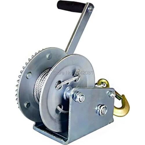 1000lbs/1200LBSx8/15/30m Boat truck auto self-locking hand manual Galvanized steel winch hand tool lifting sling