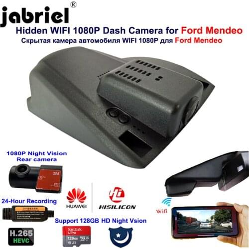 Hidden HD 1080P 24H Wifi dash cam car dvr Dual Lens for Ford Mendeo mk3 mk4 mk5 2007 2011 2013 2014 2015 2016 2017 2018 2019