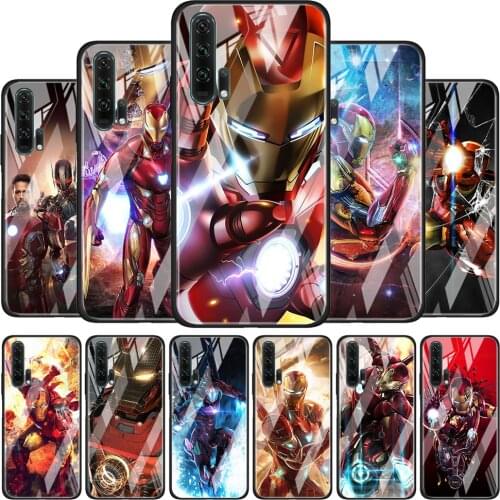 Iron Man Cool Marvel for Honor 30 20 10 9X Pro Plus Lite 8X Huawei Y8P Y6P Y5P Y9 Y7 Y6 2019 Tempered Glass Phone Case