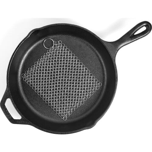 Stainless Steel Cast Iron Cleaner Pan Pot Scrubber Home Cookware Kitchen Tool Kit Metal Cleaning Brush Cast Iron Cleaner