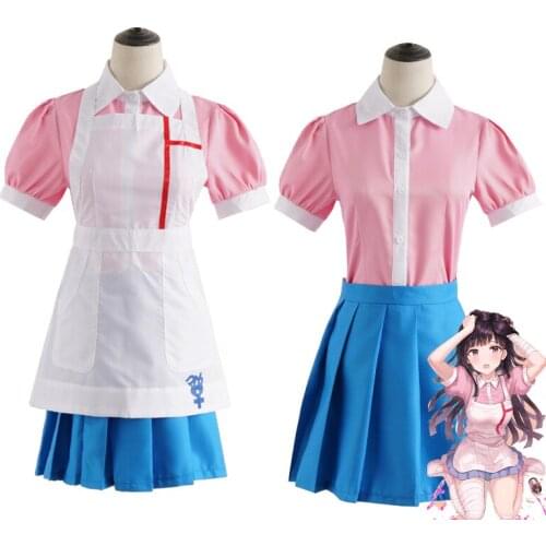 Danganronpa Mikan Tsumiki Cosplay Costume Halloween Carnival Ultimate Nurse Funny Costume Cafe Maid Uniform For Women Wholesale
