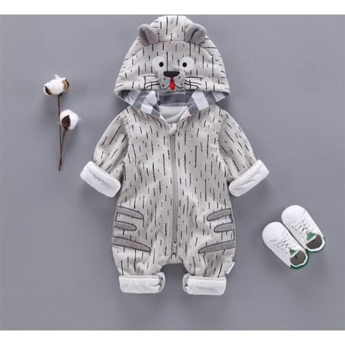 Toddler Boys Long Sleeves Clothes Fall Winter Fashion Soft and Thick Flannel Animal Tiger Halloween Baby Costumes clothing