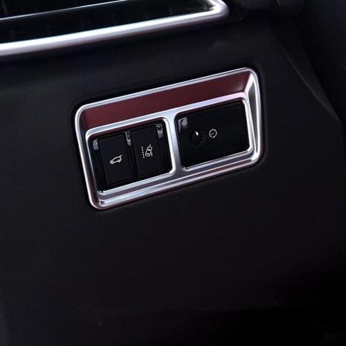 For Jaguar F-PACE 2016 2017 2018 ABS Chrome Interior Console Rear Trunk Switch Button Cover Trim Car Accessories