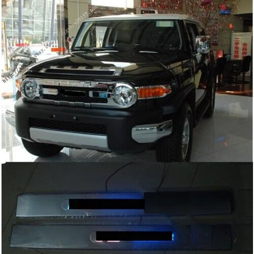 For Toyota FJ Cruiser 2007-2014 LED Welcome Pedal Plate Trim Stainless steel 2PCS