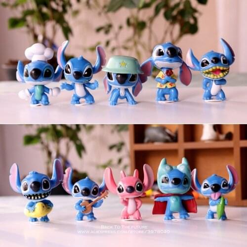 Disney Lilo & Stitch 5cm 10pcs/set Action Figure Posture Anime Decoration Collection Figurine Toy model for children gift
