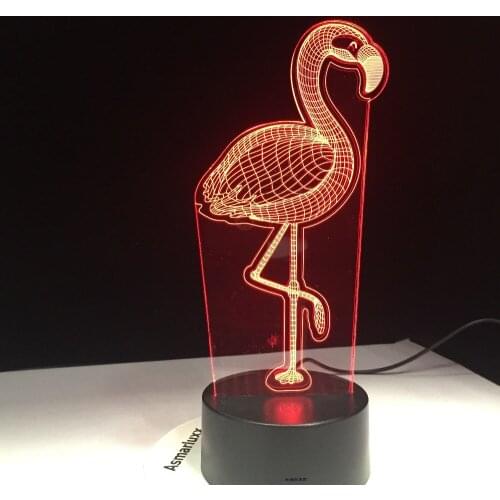 Flamingo 3d Led Lamp Kids Birthday Gift Night Light Luminaria Power Bank Light Fixtures Luminaria De Mesa Wireless Wall Lamp