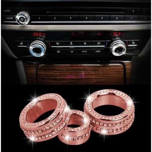3 colors 2 pcs Car Air Conditioning Rotary Knob Decoration Covers Car-styling For BMW 5 6 7 series X3 X4 X5 X6 M5 M6 5GT X5M X6M