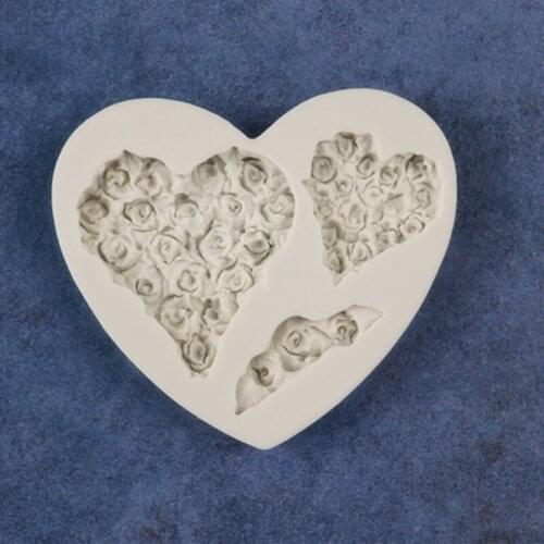 Heart - Shaped Roses Turnover Sugared Silicone Cake Mold Diy Chocolate Cake Mold Rose Ice Cream Mold A1603