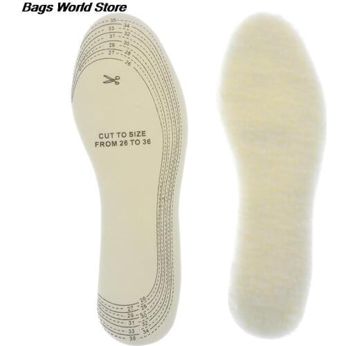 Hot! 1 Pair Thermal Thickened Unisex Winter Wool Warm Heated Insoles Warm Keeping Shoes Pad For Men And Women