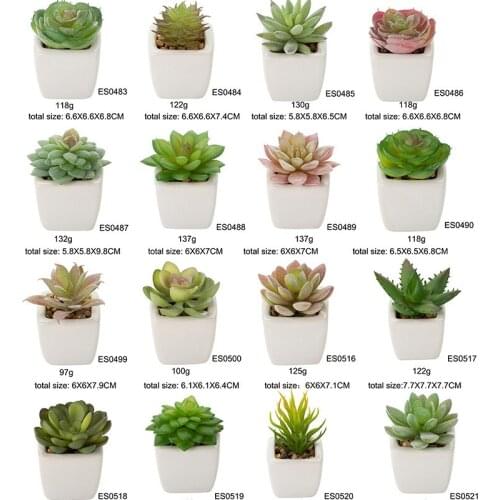 Simulation Succulents Bonsai Plant Decoration Potted Living Room Succulent Artificial Flower Bonsai Home Decoration Cactus