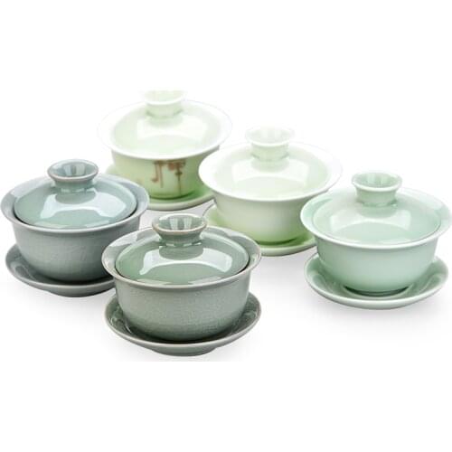 China Hand Painted Gaiwan,Dehua High quality white porcelain tea cup set for travel Beautiful and easy kettle