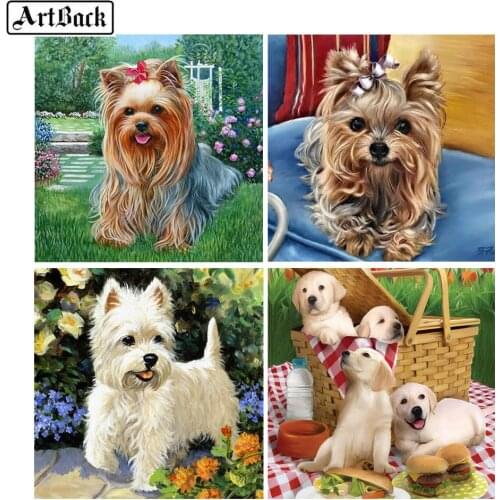 Cute color dog pattern 5D DIY diamond painting animal kit home decoration painting 3d diamond embroidery mosaic wall sticker