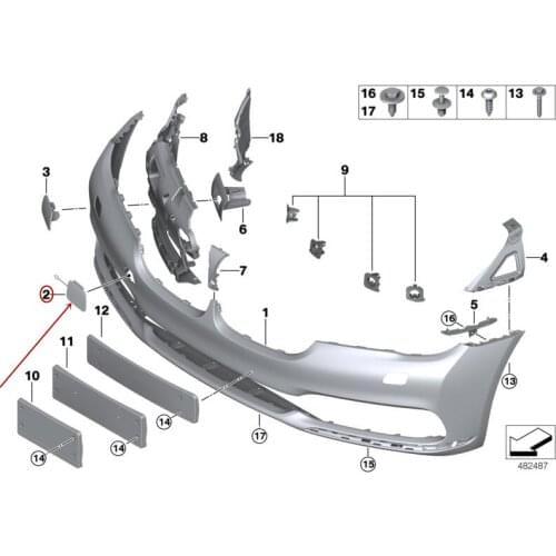 Front bumper trailer cover Trailer hook cover Suitable for 7 Series 750 760b mw2016-2017 Traction cover Front cover Hook cover