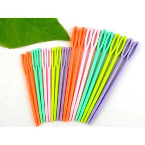 1Set(20PCs/Set) 2 3/4\" Multicolor Plastic Sewing Needles For Crafts Clothing Shoes DIY Kniting Needles Cusp Crochet Hooks