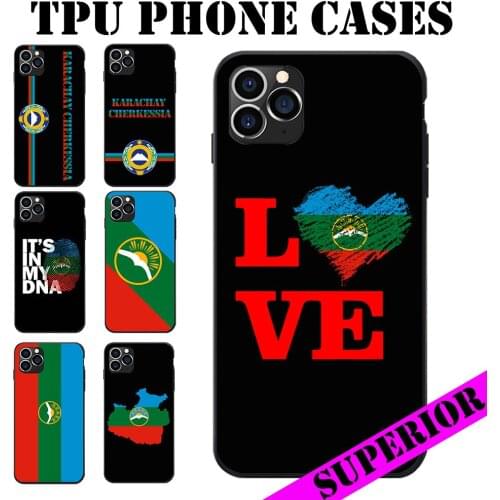 For Samsung Galaxy A20 50 70 M20 30 S7 S8 S9 S10 LITE Edge PLUS NOTE Karachay Cherkessia Flag Map Soft TPU Phone Cases