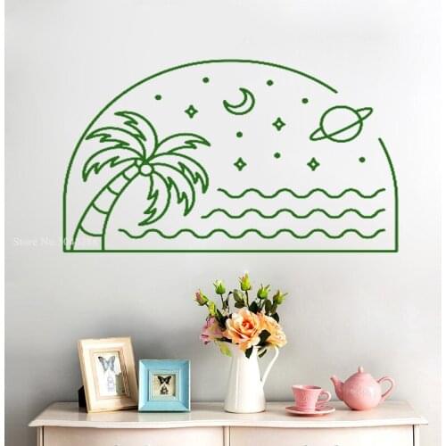 The Palm Trees Wall Stickers for Living Room Home Decoration Support Color Customization Wallpaper Environmental Protection Z174