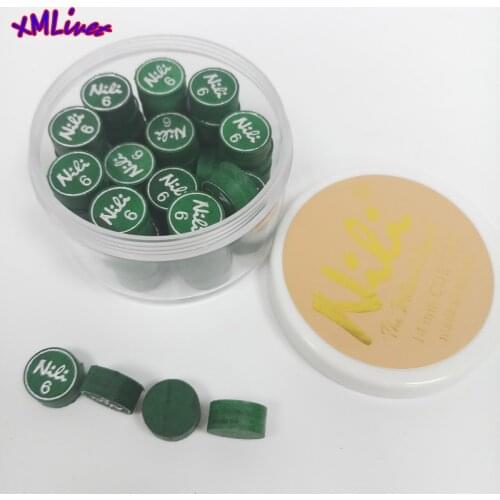 Xmlivet 50pcs/pack latest green color NILI 14mm Pool cue tips 6layers Billiards cue tips Billiards accessories