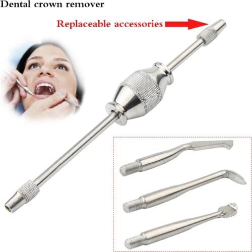 New Dental Crown Remover Tool Take Manual Control Crown Tool with 3 Tips Press Button