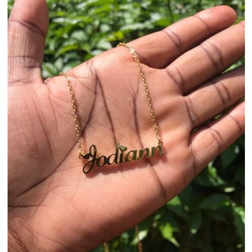 Personalized Cute Heart Name Necklaces Pendants Stainless Steel Custom Nameplate Choker Necklace Jewelry Best Friend Gifts