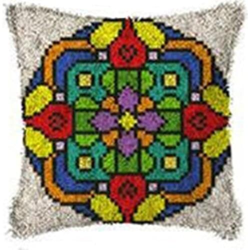 Cross stitch pillows with Pre-Printed Pattern Embroidery kits cross stitch Latch hook pillow Foamiran for needlework Hook mat