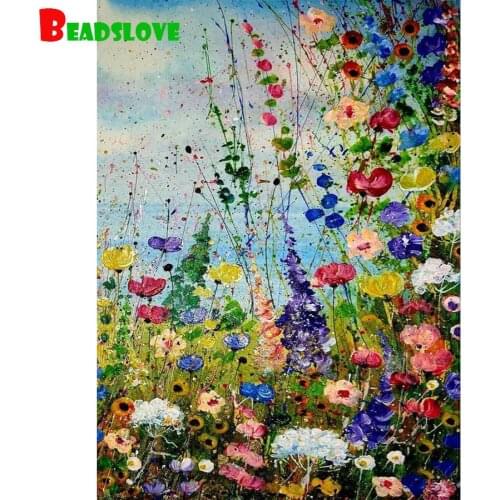 Full Square drill 5D DIY Diamond embroidery Art abstract oil flower Diamond Painting Cross Stitch Rhinestone Mosaic Decoration