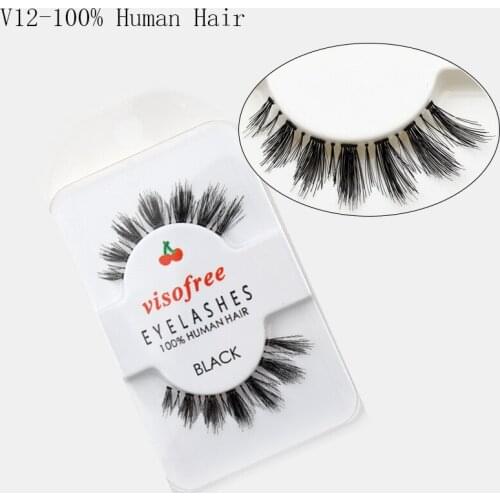 Eyelashes Handmade Winged False Eyelashes 100% Human Hair Full Strip Lashes Make Up Maquillaje Faux Cils Lashes Extension Tools