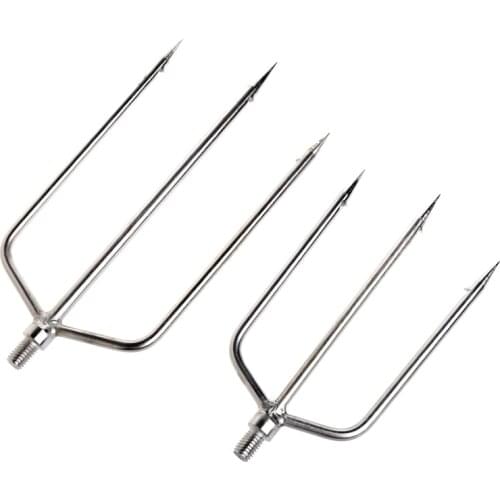 Stainless Steel Prong Harpoon Fish Fork Fishing Ice Breaker AccessoryTackleTool Diving Spear Gun Head Fishing Tools