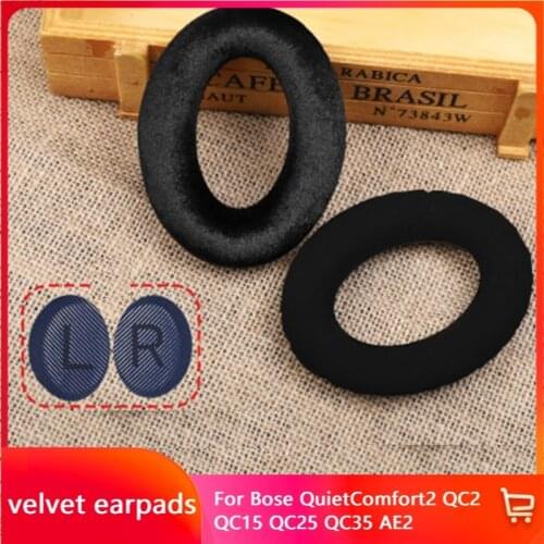 Replacement Velvet Earpads Cushion for Bose QuietComfort2 QC2 QC15 QC25 QC35 AE2 AE2i SoundTrue SoundLink Headphones Ear Pads