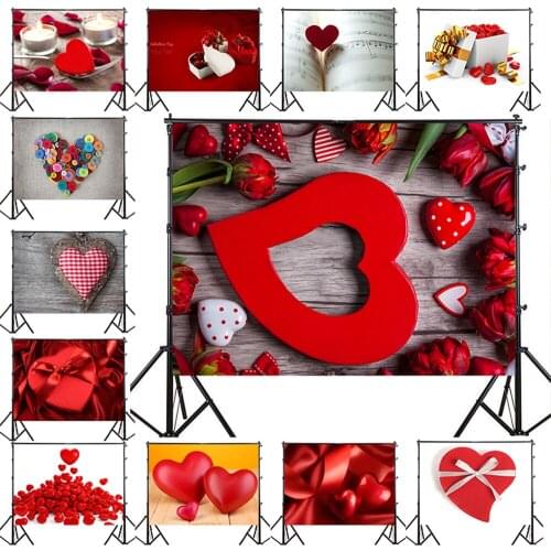 Modern Heart-shaped Photo Video Shooting Photography Backdrop Foldable Valentines Day Photo Background Cloth Wall Art Picture