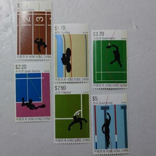 6PCS Hong Kong Sports Stamps 2015 ， China Post Stamps Postage Collection
