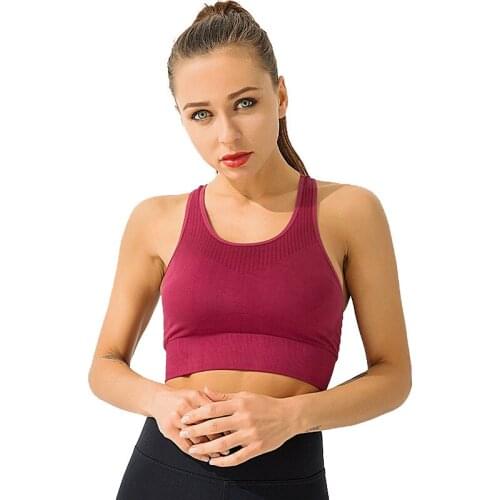 Padded Removable Seamless Sports Bra Top Fitness Women Running Crop Tops Workout Padded Yoga Bra High Impact Activewear,ZF296