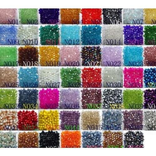 4mm 1000Pcs/lot chtry4 r Bicone Faceted Glass Crystal Beads Black White AB Clear Colored Mixed For Jewelry Making Spacer