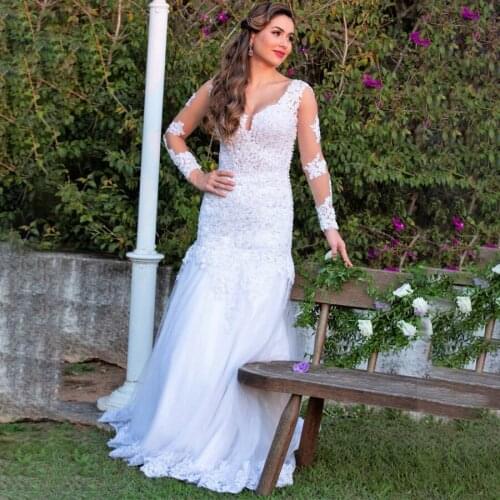 Long Sleeves Cap Sleeve Wedding Dress Pure White Illusion Open Back Sheath Wedding Dress with Crystals Bridal Gowns