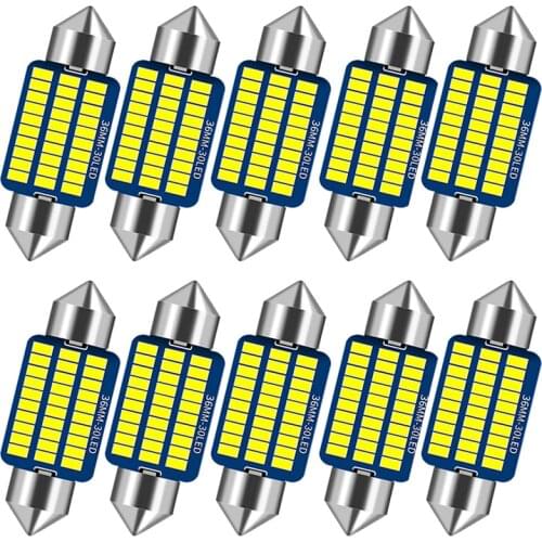 10PC C5W LED Canbus Festoon 31mm 36mm 39mm 41mm Canbus Interior Reading Light License Plate Lamp White Dodge 12V 5W
