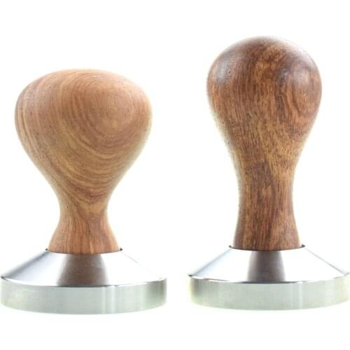 Wooden Handle Stainless steel base Coffee Tamper Coffee Powder Hammer Flat base coffee tamper