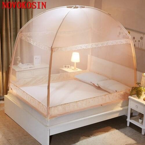 6 Colors Three-Doors New Mongolian Yurt Mosquitero Net Summer Foldable 1.8m Bed Double Household Zipper Mosquito Net