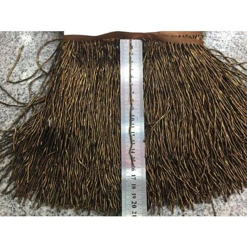 Stock tassel lace stock 5 yards/bag ym337# 15cm coffee has excellent quality for sawing dress Free shipping fringe trim
