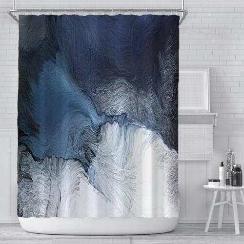 New Water Art Color 3D Shower Curtains Waterproof Polyester Bathroom Curtain Bathtub Screen with Plastic Hook Modern Home Decor