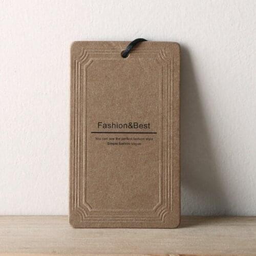 ZeQi 700 gsm paper tag Personalized logo custom hang tags embossed /debossed craft tags mens swing tag