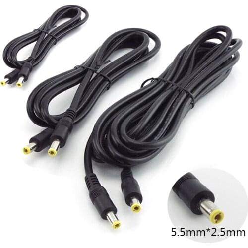 0.5M/1.5M/3M 12V 10A DCPower Supply Splitter Male To Male Connector 5.5mm*2.5mm Plug Power Adapter Extension Cable