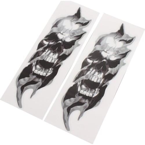 1Pair Universal Motorcycle Bike Front Fork Skull Decals Graphic Stickers for Kawasaki Honda Yamaha Harley BMW Custom Car Decals