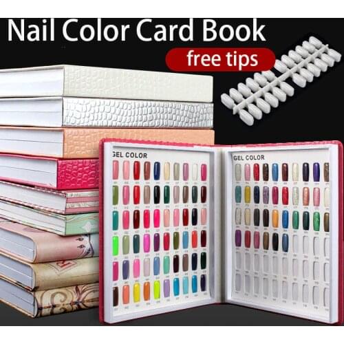 120/160 Nail Art Color Card Book Nail Display Hardcover Book Nail Polish Organizer Embedded Nail Dedicated Book with False Tips