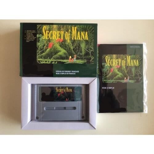 16Bit Games ** Secret of Mana 1 ( French Language PAL Version!! box+manual+cartridge!! )