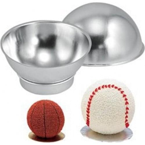 2pcs Aluminum Ball Sphere Cake Pan Tin DIY Baking Pastry Ball Mold Tools Mould Kitchen Molds Bath Bomb Bakeware E103