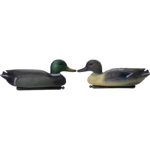 2 Pcs PE 3D Lifelike Duck Decoy Floating Lure with Keel Wildfowler Hunting Fishing Decoy for Outdoor Activities 1 Male 1 Female