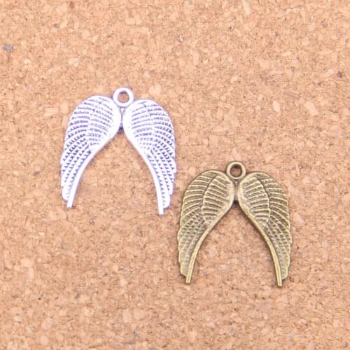 20pcs Charms angel wings 21x19mm Antique Pendants,Vintage Tibetan Silver Jewelry,DIY for bracelet necklace