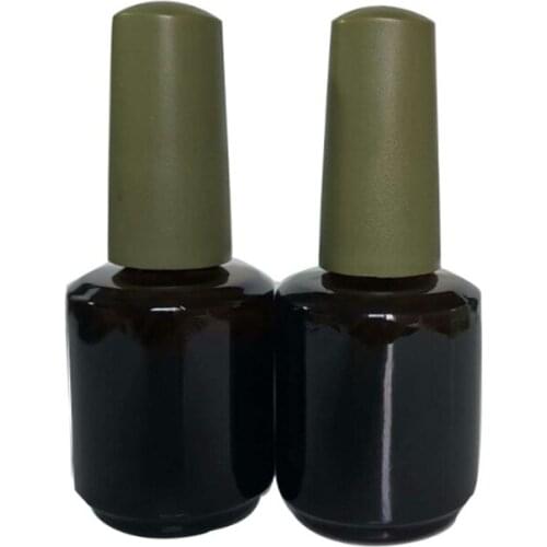 20pcs 15ml Brown Glass Nail Polish Bottle Empty with A Lid Brush Empty Cosmetic Containers Nail Glass Bottles with Brush