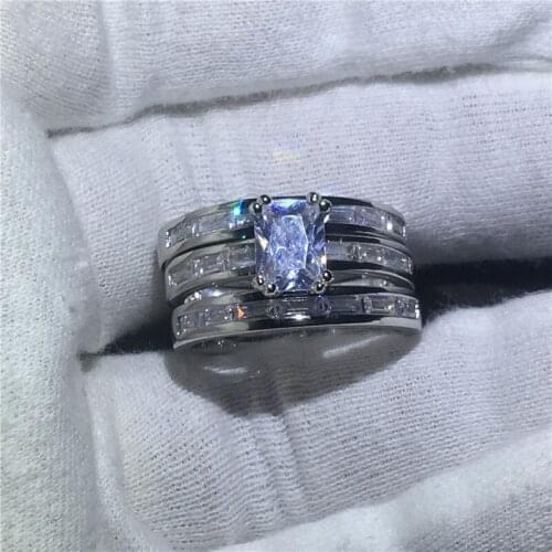 3pcs/set Vintage Crystal Zircon Rings Set For Women 2020 Jewelry Accessories Bohemian Women Engagement Wedding Band Gift